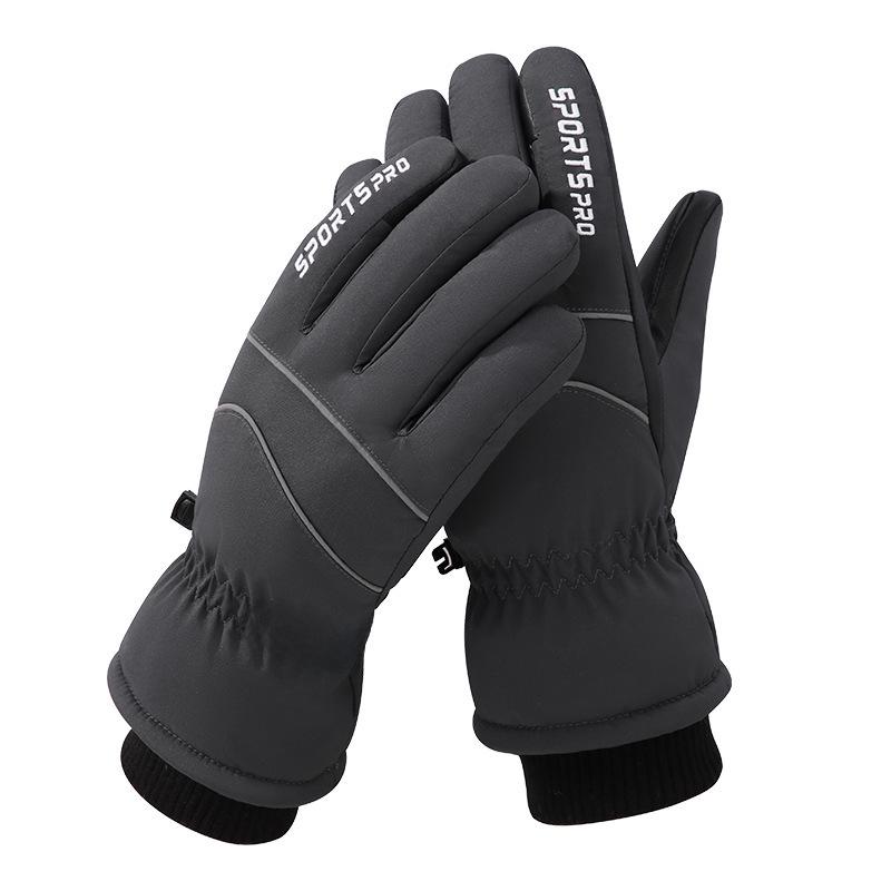 Men's Cold-Proof Thick Velvet Windproof Touchscreen Ski & Motorcycle Gloves for Winter Outdoor Activities