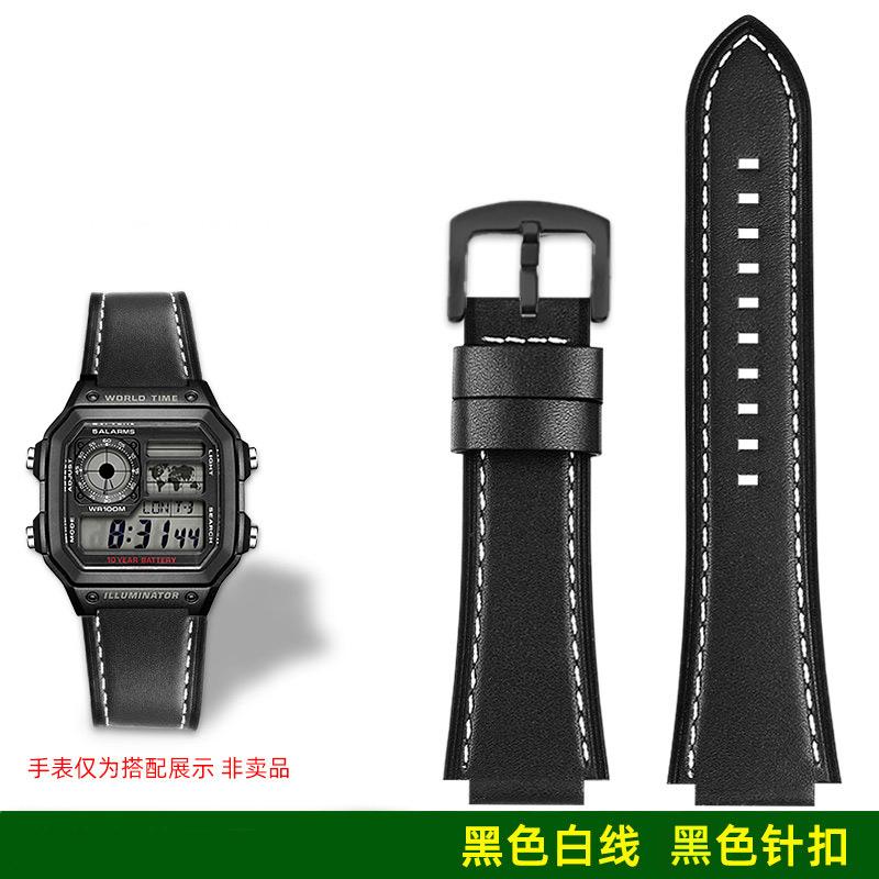 AE1200 A158 Ретро Натуральная Кожаная Ремешок Для Casio DW-H5600 A168 AE1300 Винтажный Браслет Часов Мужской Выпуклый рот Бычья кожа Браслет 18 ММ