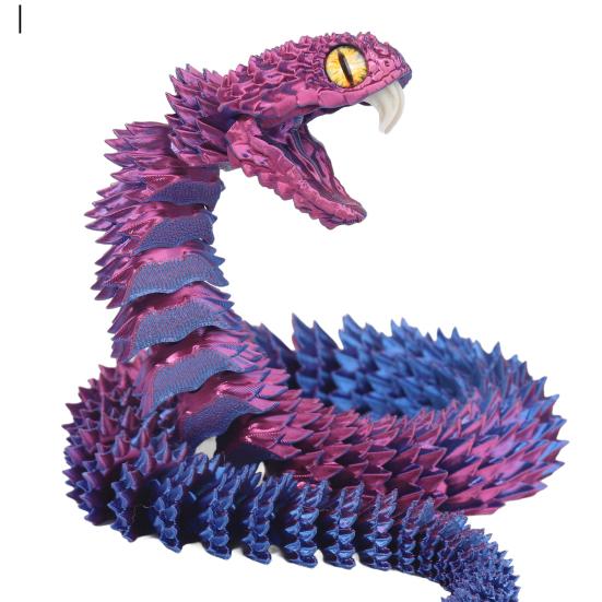 3D-печатная шарнирная змея, гибкая змея, украшение с зубами, игрушка для снятия стресса с домашнего питомца, декор для домашнего офиса