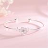 RUI RUI YU Romantic Cherry Blossoms Bracelet Silver Plating Metal Charm Bangle Fashion Jewelry for Women Party Wedding Accessories Gift