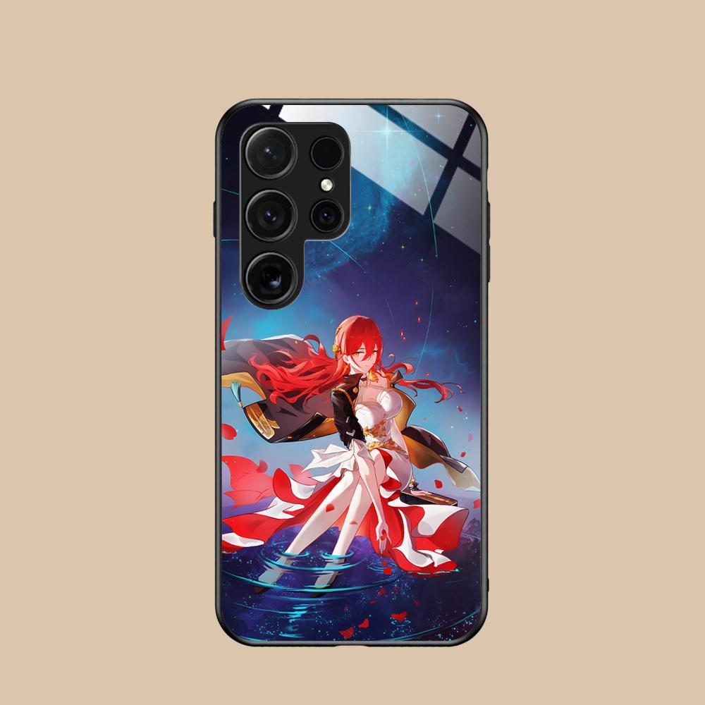 Стеклянный чехол HSR Himeko для мобильного телефона Samsung Galaxy S26 S25 S24 S23 S22 S21 S20 Note20 Plus FE Ultra Цветная крышка