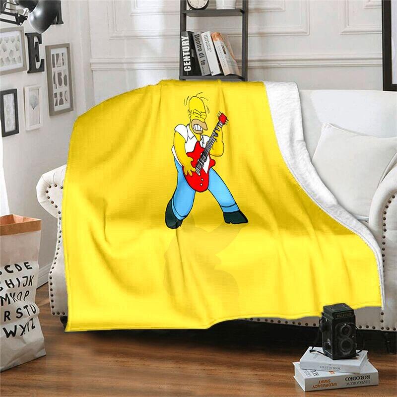 S-Симпсон Мягкий Плюшевый Диван-кровать Покрывало Мультяшное Современное Фланелевое Покрытие Одеяла Печатное Покрывало на Одеяло Подарок Пледы для Пикника