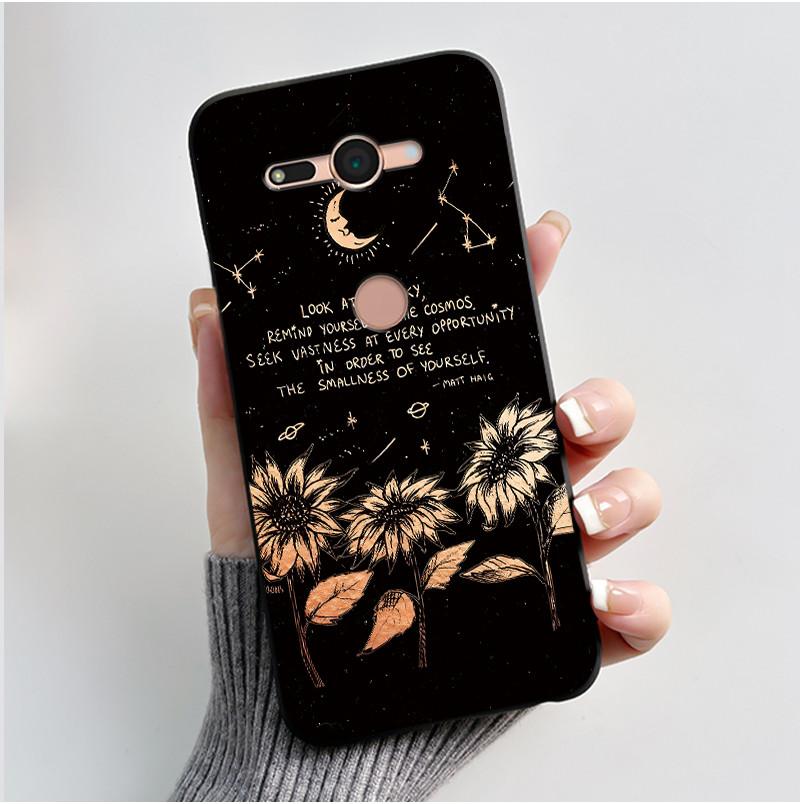 Для Sony Xperia XZ2 Compact H8324 H8314 Чехол Эстетичный Модный Милый Мультяшный Кот Ударопрочный Черный Силиконовый Мягкий Тонкий Задняя Крышка