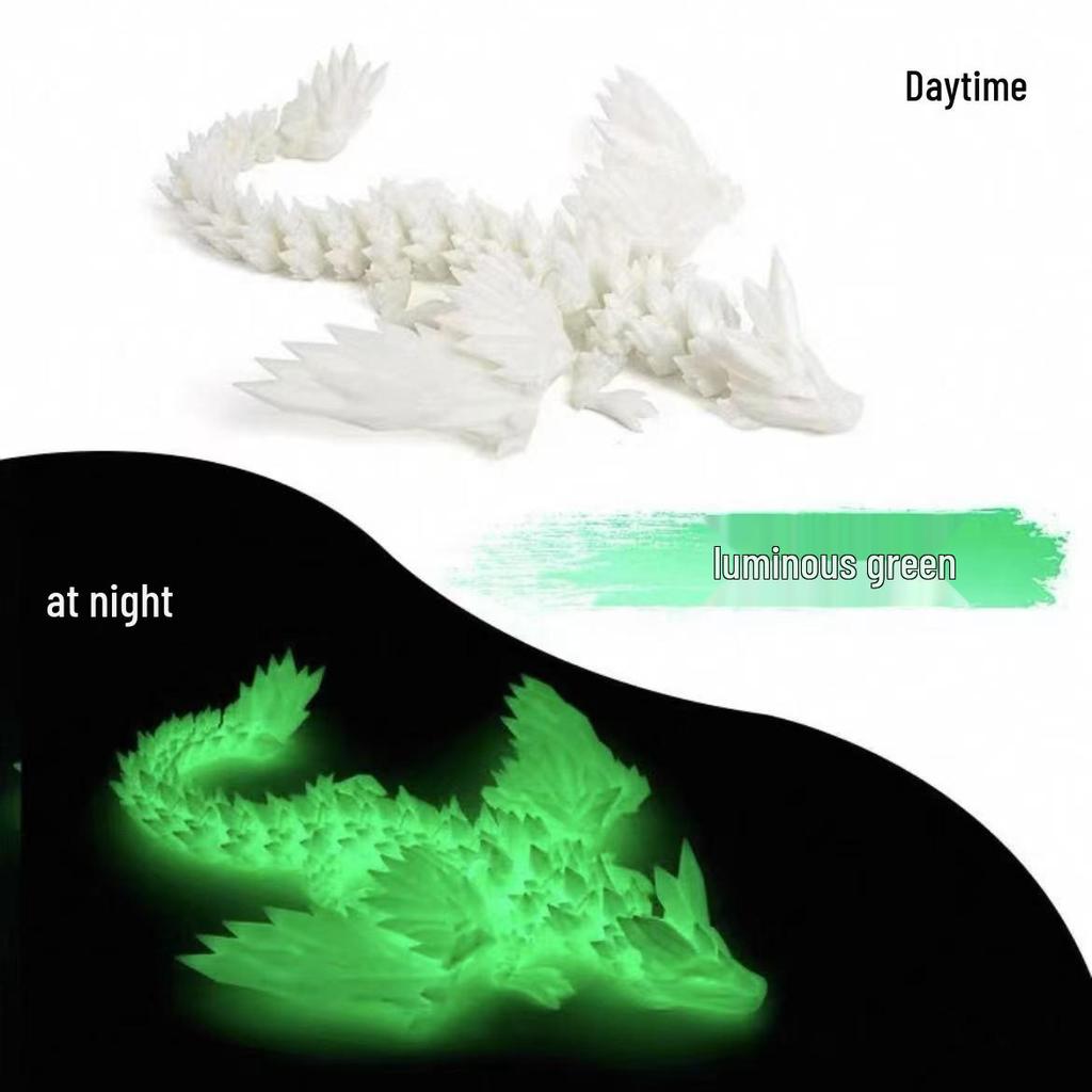 Набор светящегося яйца дракона, напечатанного на 3D-принтере, и подвижной игрушки кристального дракона для детей