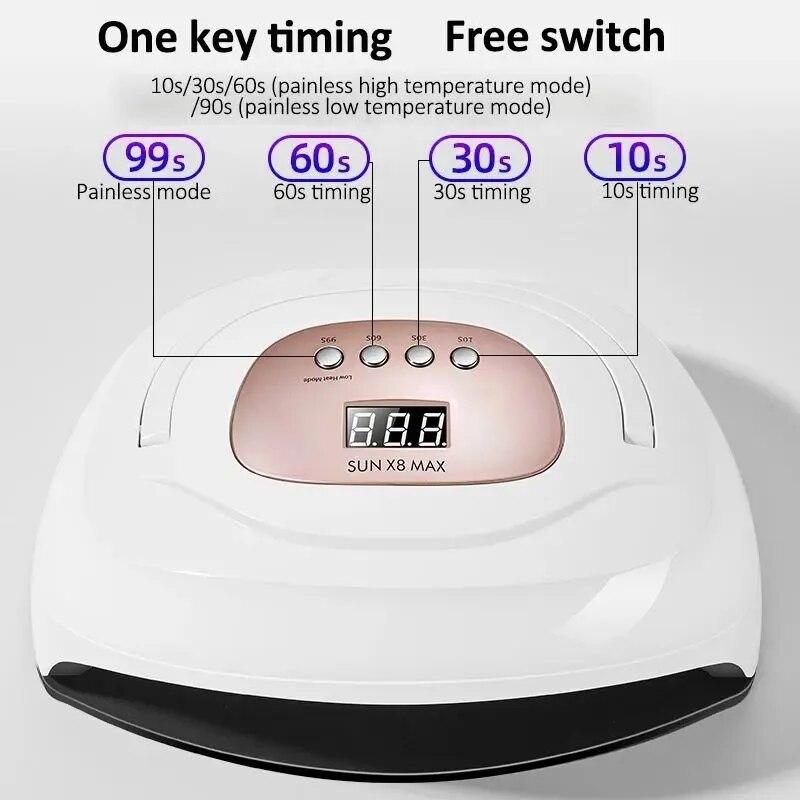 SUNX8 MAX 220 Вт 57 светодиодная сушилка для ногтей УФ-светодиодная лампа для наращивания УФ-гель-лака Poly Builder 4 таймера инструменты машина для лака для ногтей