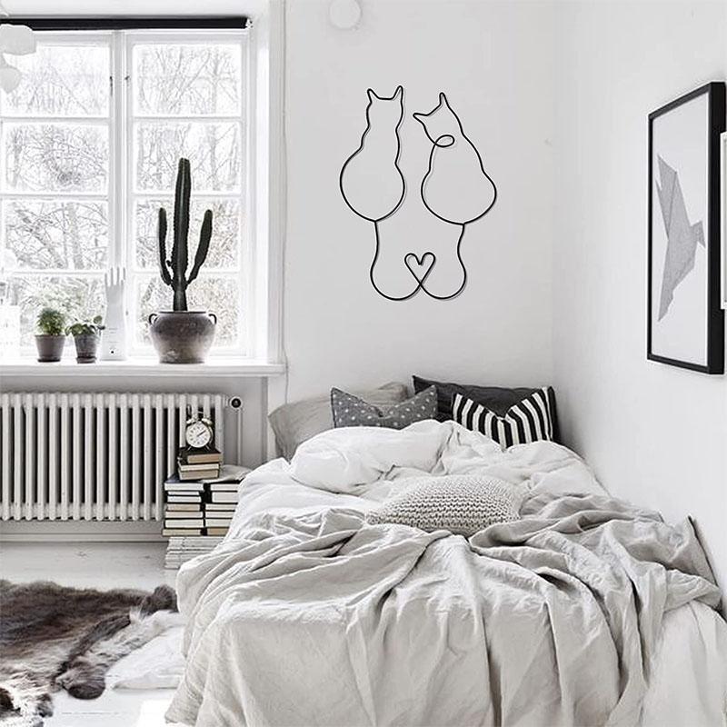 Nordic Abstract Line Art Декоративная настенная вешалка с изображением животных из железа, металлическая настенная подвеска, украшения