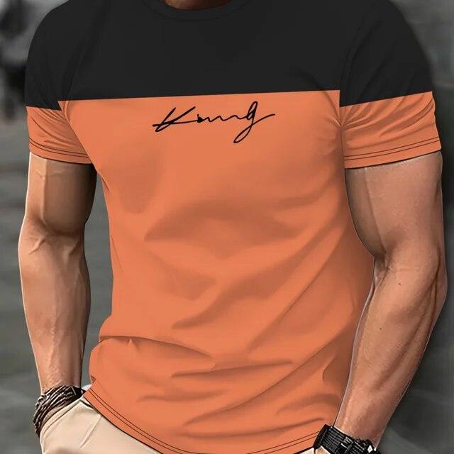 Повседневные мужские футболки, весенняя одежда, рубашки с эффектом омбре, большие топы с короткими рукавами, футболки для мальчиков 5XL, винтажные мужские футболки