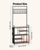 Hall Tree, 1800 mm Coat Rack with Shoe Storage, Freestanding 4-Tier Shoe Rack Organizer with Hooks, Side Pocket and Wire Shelf, Steel Frame Entrance