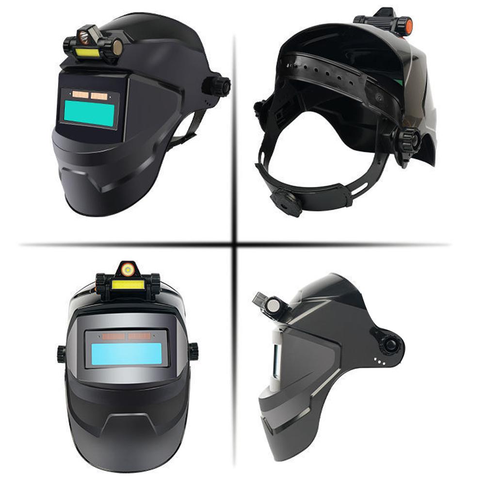 Automatic Dimming Welding Facemask Large View True Color Auto Darkening Welding Facemask 130 celsius  High Temperature Resistant for Arc Welding Grind