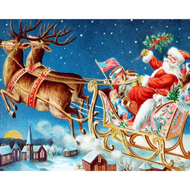 Вышивка крестиком олени, лани в разное время года лето/осень/зима/весна