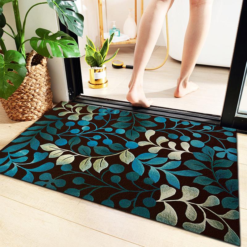 European Crystal Velvet Absorbent Floor Mat for Entrance, Bathroom, Bedroom, or Living Room - Washable.