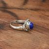 Кольцо из натурального лазурита с серебром | Кольцо из серебра 925 пробы | Кольцо с лазуритом | Серебряное кольцо ручной работы | Обручальное кольцо | 8 1/2 US