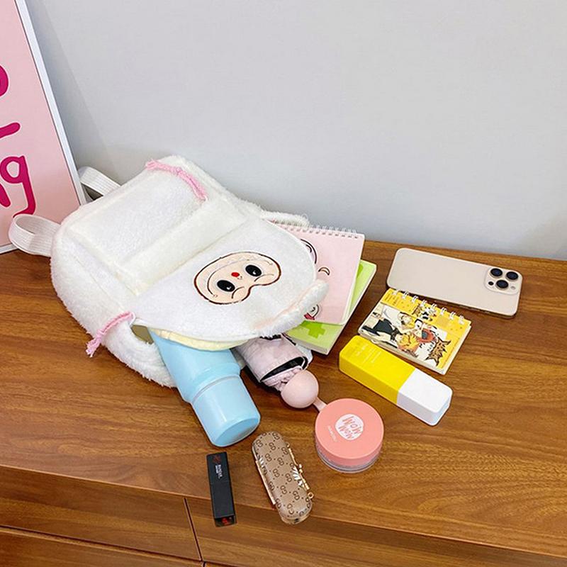 Мультяшный Лабубу Милый Плюшевый Рюкзак Девочка Сердце Большая Вместимость Сумка Для Путешествий На Ремнях Детский Подарок На День Рождения