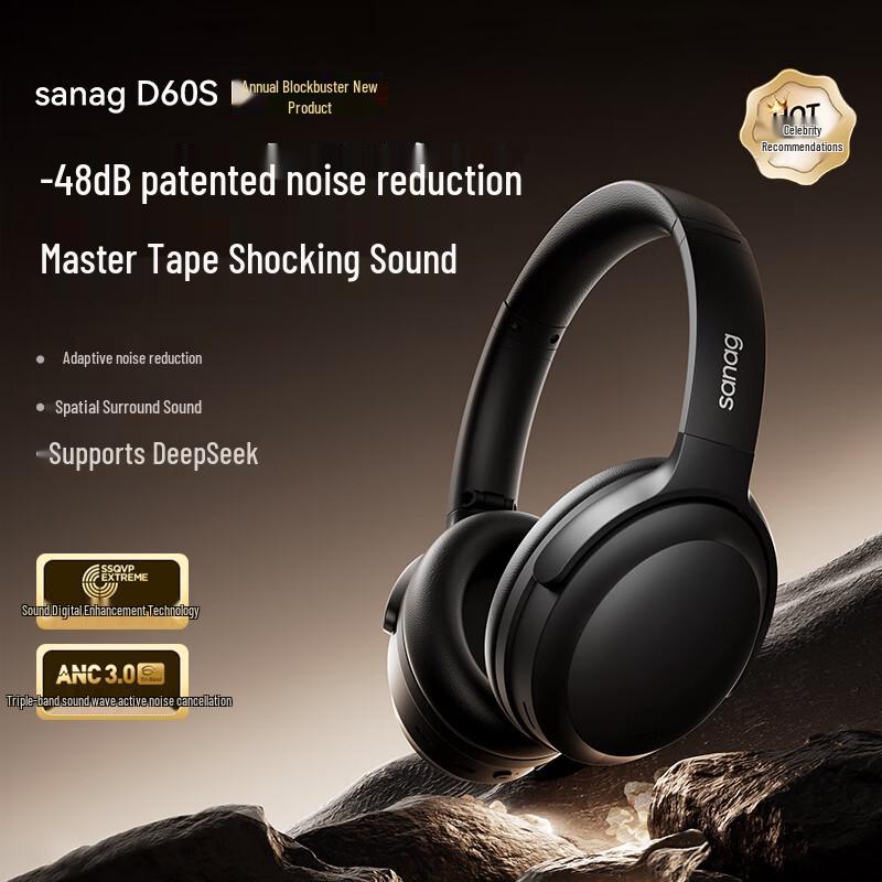 SANAG D60S AI ANC Wireless Over-Ear Bluetooth Headset