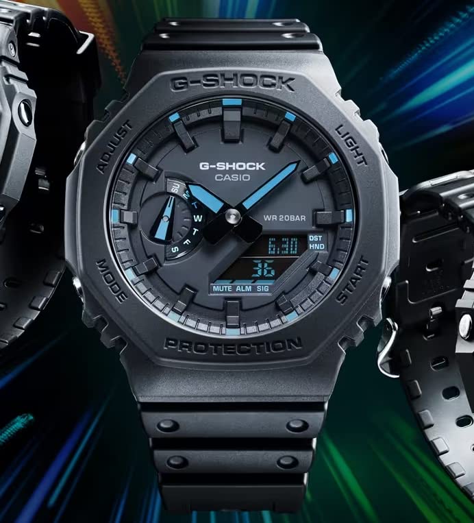 Часы Neon Accent Blue G-Shock GA2100-1A2 мужские синие,