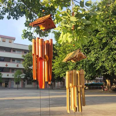 Колокольчики ветра Бамбуковые колокольчики ветра Ударный музыкальный инструмент для медитации Звук на открытом воздухе Исцеляющий ветряной карильон