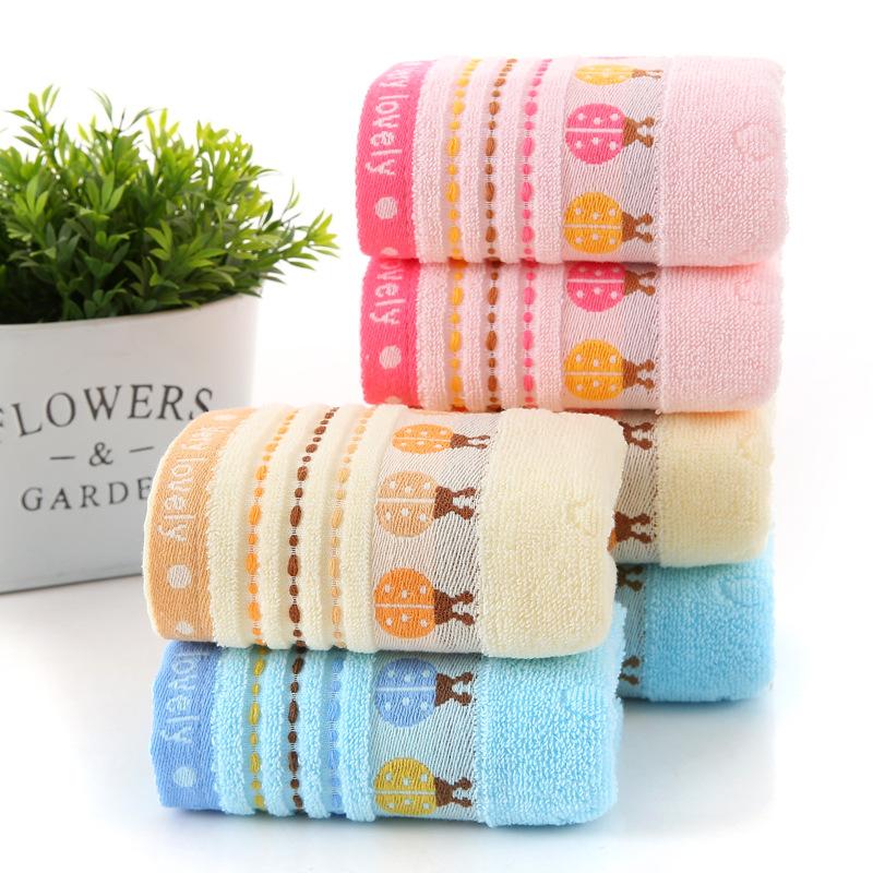 JJYY New 2 Styles of Pure Cotton Children’s Towel 25*50 Soft and Absorbent Baby Children’s Student Face Wash Towel