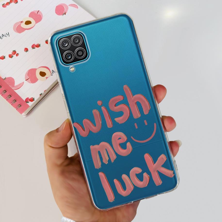Чехол для Samsung Galaxy A12 Прозрачная накладка Модный Цветок Тонкий Мягкий ТПУ Чехол для Телефона Для Samsung A12 SM-A125F M12 F12 A 12 Capa