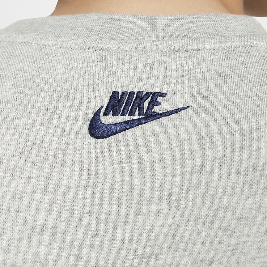 Nike Свитшот мужской серый с круглым вырезом, с буквенным и анималистичным принтом, повседневный, с длинным рукавом HV1063063