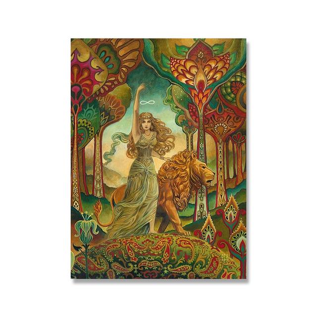 Греческий миф, богиня, ведьма, языческий настенный художественный постер, психоделический богемный цыганский холст, картина с принтом, домашний декор для спальни