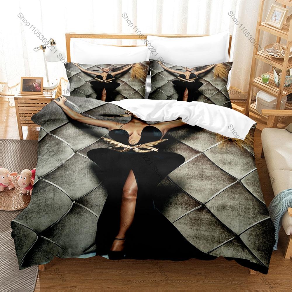 Metallic Gold Vintage Stage Neon Disco 3Pcs Bedding Set Duvet Cover & Pillowcases Glam Music Home Textile