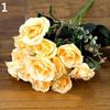 1 букет/12 головок Романтические искусственные цветы розы Свадебная вечеринка Украшение комнаты KTY