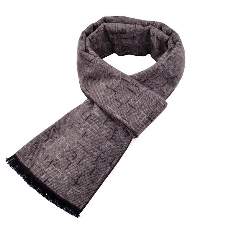 Новый мужской шарф, шелковый шарф с начесом, осень и зима, теплый и простой, элегантный, однотонный, деловой
