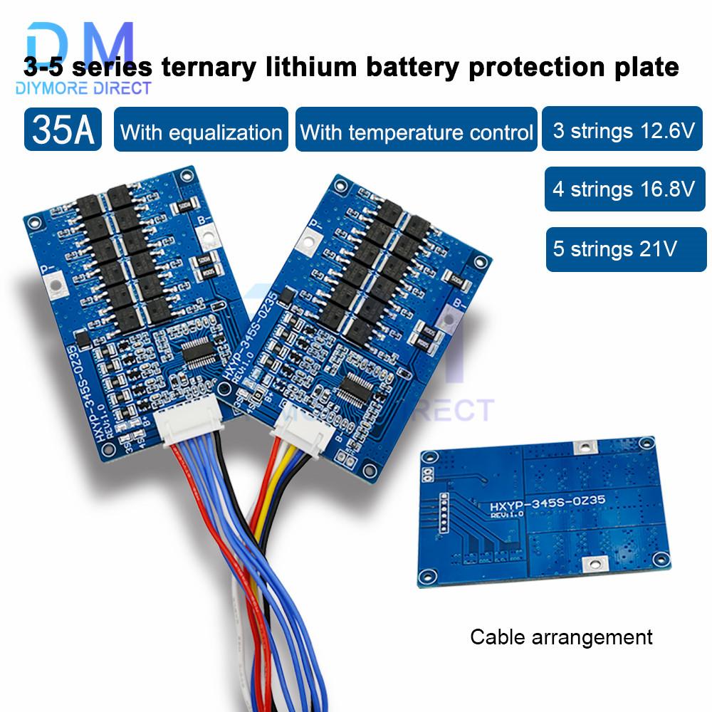 3/4/5S 35A Li-ion Литиевая Батарея BMS 18650 Зарядное Устройство Защита 12.6V 16.8V 21V Защита С Радиатором Контроля Температуры
