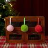 Hairy Christmas Ball Ornament Red Bow Velvet Ball Pendant, Holiday Decoration, Gift For