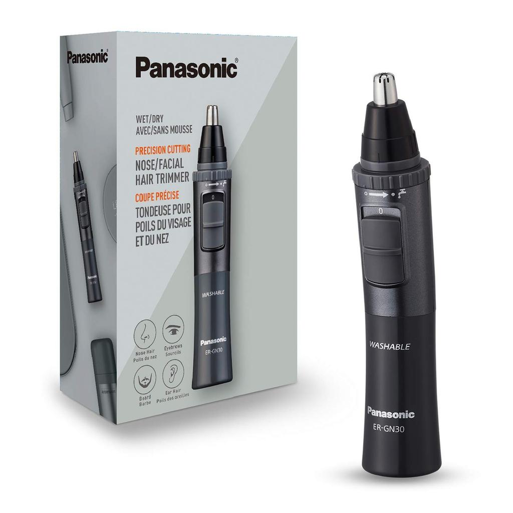 Panasonic Men's Ear and Nose Hair Trimmer, Wet/Dry, Hypoallergenic, Dual-Edge Blade - ER-GN30-H