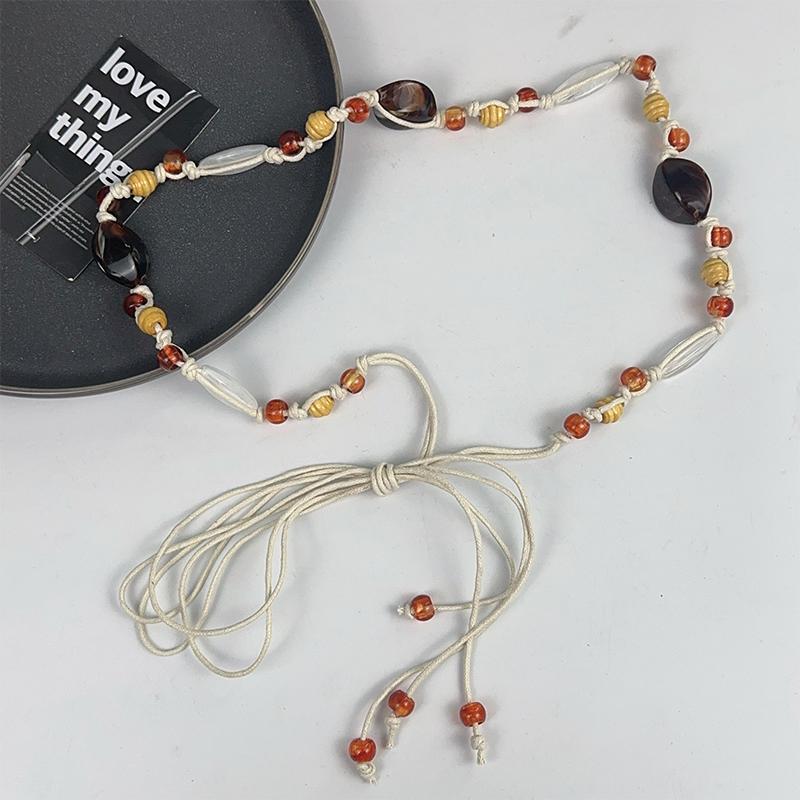 Винтажный этнический стиль, плетеный вручную пояс, женский, декоративная цепочка на талию для платья, универсальный богемный пояс Y2K