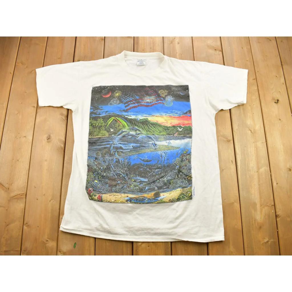 Vintage The Beach Boys Pet Sounds Crossing American Theme Rock Band T Shirt Unisexs XL Made in USA Music Promo vintage