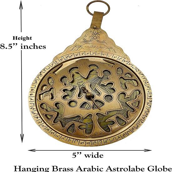 Hanging Brass Arabic Astrolabe Globe Maritime Navigational Astrological Calendar