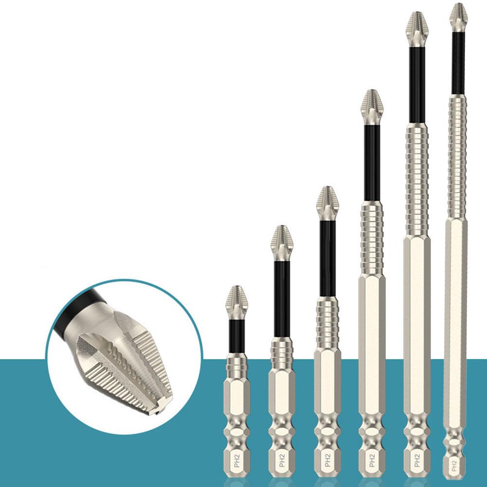 1/10pcs 50-150mm Cross Screwdriver Bit Alloy Steel Anti-Slip Long Drill Bits PH2 Hexagonal Handle 65mm Electric Screwdriver