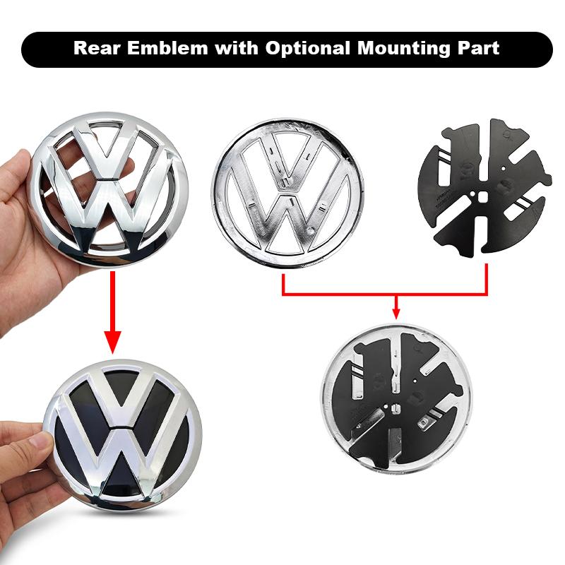 XJBRL1 For Volkswagen Polo 2011 2012 2013 6R0853600A ABS VW Car Front Logo Grille Badge Trunk Emblem Decoration Replacement Accessories