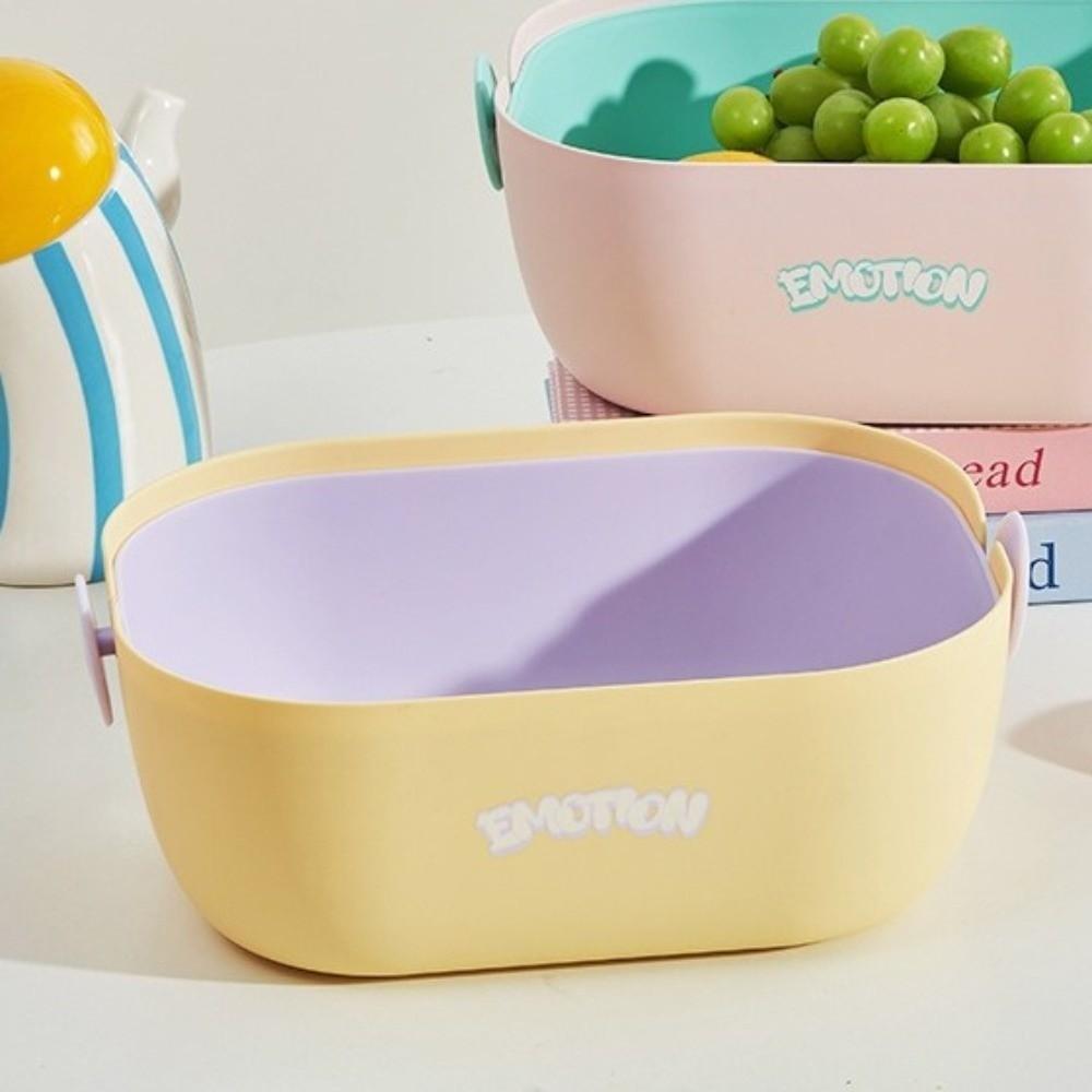 Large Capacity Fruit Cleaning Basket Double-Layer Vegetable Basket Drainage Basket Fruit Cleaning