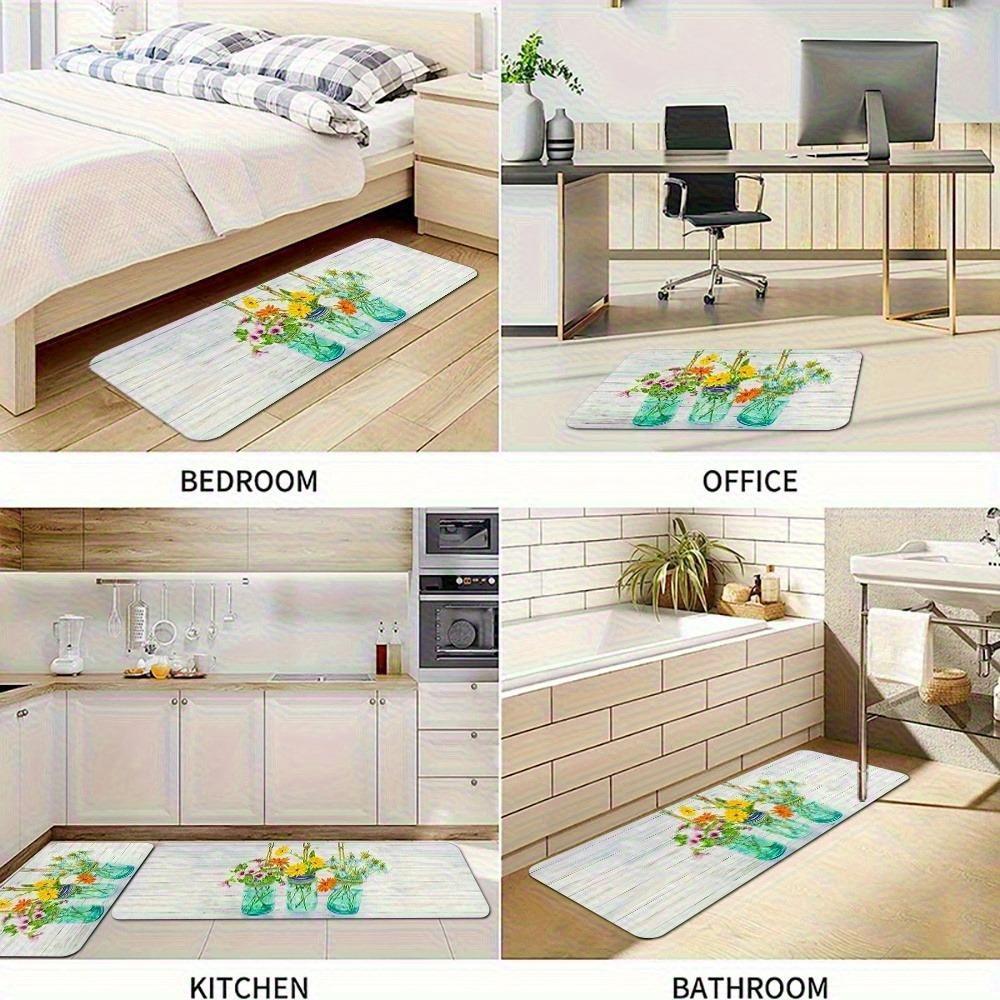 1PC Cyberpunk Skull Pattern Kitchen Rug Non-Slip Door Mat Pop Design Bathroom Rug Bath Mat Carpet for Home Sink Laundry Decor