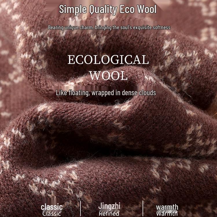 Women's Pure Wool Knitted Scarf Shawl - Warm, Thick & Dual-Use Triangle Design for Autumn and Winter