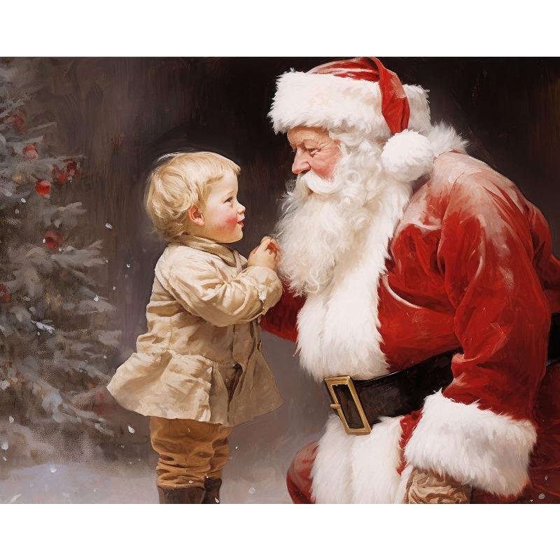 Винтажный Санта-Клаус на качелях Плакат с оленями Печать на холсте Рождественский праздник Настенная картина для домашнего декора Подарки