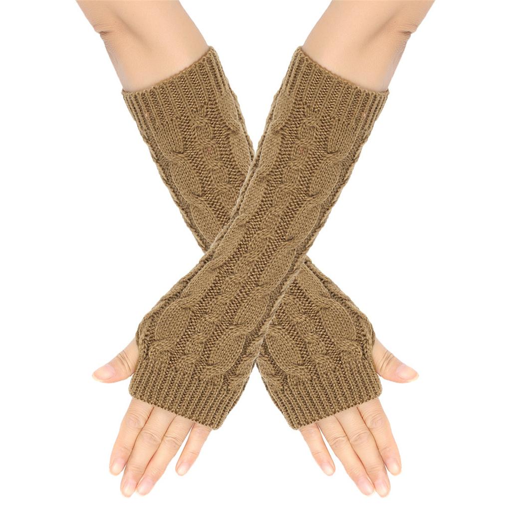 1pair Women's Wool Arm Covers Winter Comfortable Oversleeves Knitted Sleeves for Winter Comfort