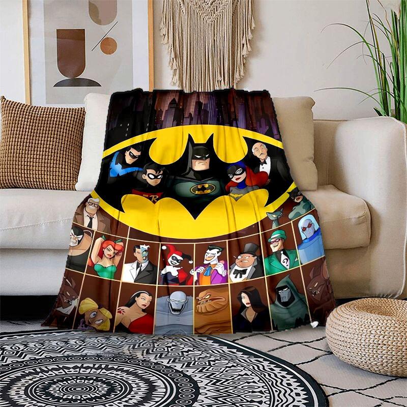 1pc Batman: The Animated Series Characters Cartoon Blanket,Portable Throw for Travel & Camping, All Season Cozy Blanket,Ideal Gift