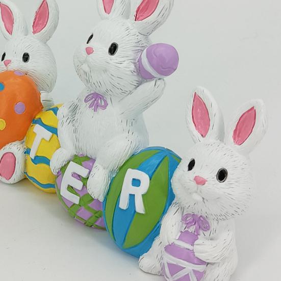 Статуэтки пасхального кролика Yousheng, статуэтка весеннего кролика из смолы, расписанная вручную, центральная часть стола для декора книжной полки дома в саду