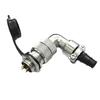WF28 90° Male-Female Aviation Plug M28 Square Flange Waterproof IP67 Connector