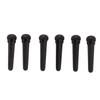 6 шт. Колки для гитарного бриджа Эбони Деликатные Простые Долгий срок службы Стандартный набор гитарных колков Черный