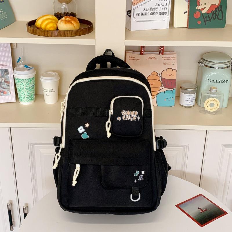Рюкзак в стиле колледжа высокой ценности, милый, с контрастной цветной вставкой, рюкзак большой вместимости для старшеклассников