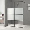 VidaXL Shower Wall Screen Partition Shower Cabin Bathroom Interior Splash Resistance Black 140x195 Cm 152129