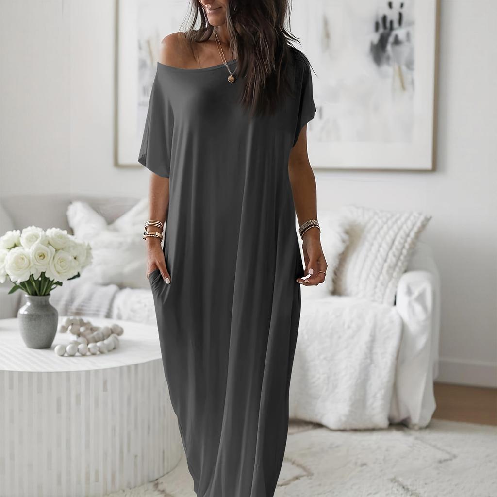 Women's Spring/Summer Short-Sleeve Long Casual Dress