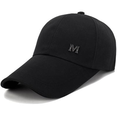 Мужская и женская однотонная черная удлиненная кепка Snapback с буквой M, бейсбольная кепка, уличная летняя солнцезащитная кепка с защитой от ультрафиолета, рыболовная кепка