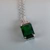 BELLA BOX Великолепное элегантное ожерелье с подвеской в ​​зеленой квадратной форме для женщин, очаровательное ожерелье на свадьбу и помолвку с драгоценными камнями, жемчужная цепочка на ключицы, женские подарки
