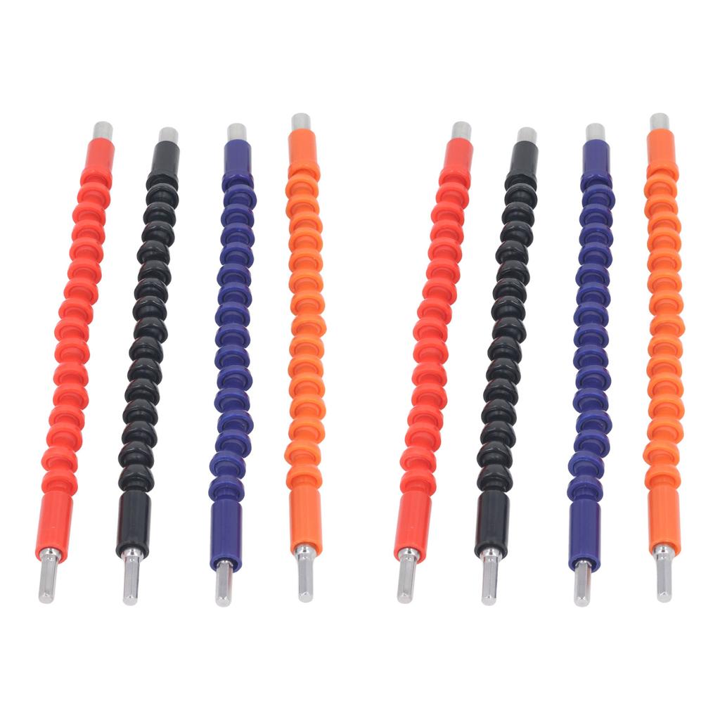8pcs Flexible Shaft Extension Bits 295mm Bendable Hex Soft Shaft Drill Bit for Computer Chassis